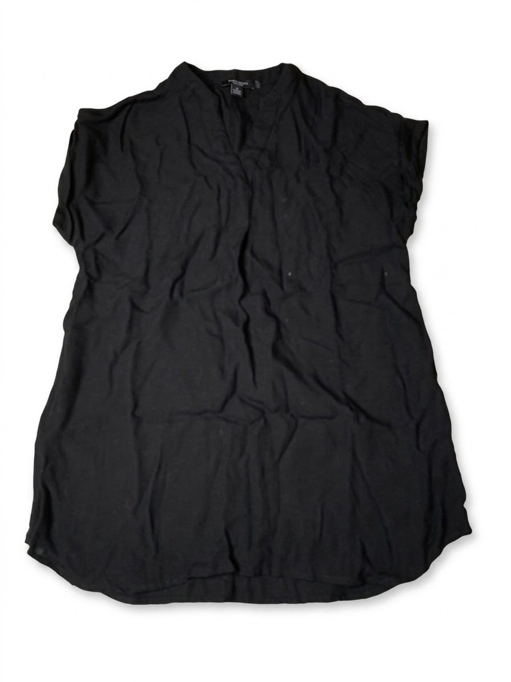 RACHEL Rachel Roy Black Short Sleeve V-Neck Tunic Blouse Top Size Small